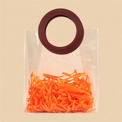 Stylish Clear Tote Bag - 10.5x9x4.5 Inch (Assorted Colors)