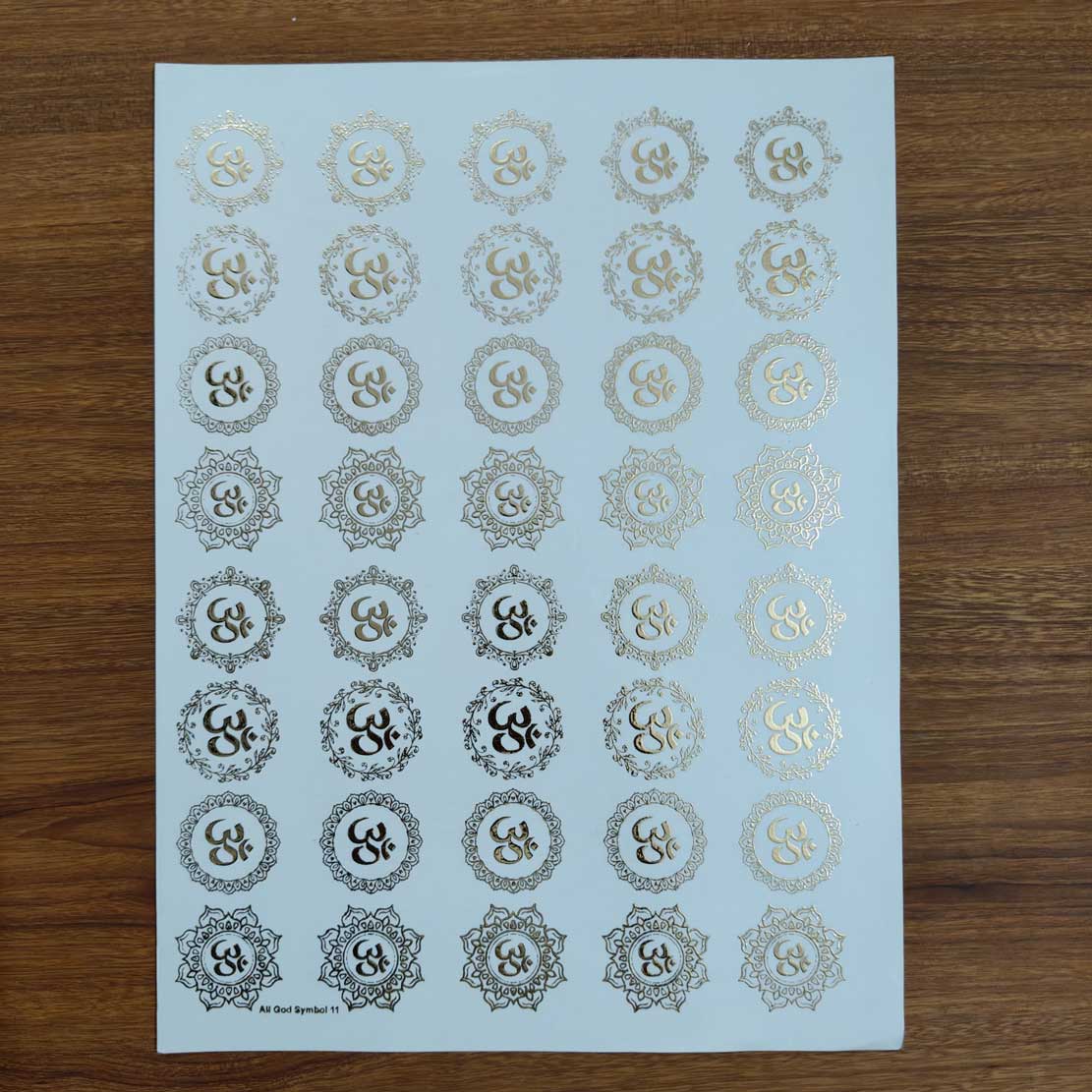 All God Symbols Embossed Insert Sticker Sheet A/4 (TR442)