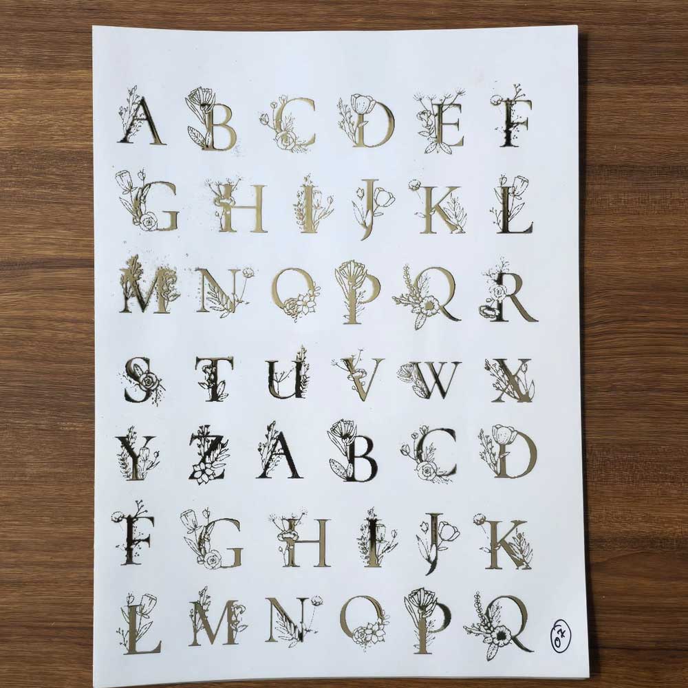 Alphabet EMBOSSED STICKER SHEET A/4 (TR396)