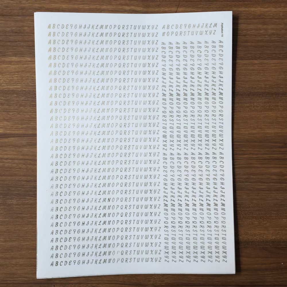 Alphabet EMBOSSED STICKER SHEET A/4 (TR399)