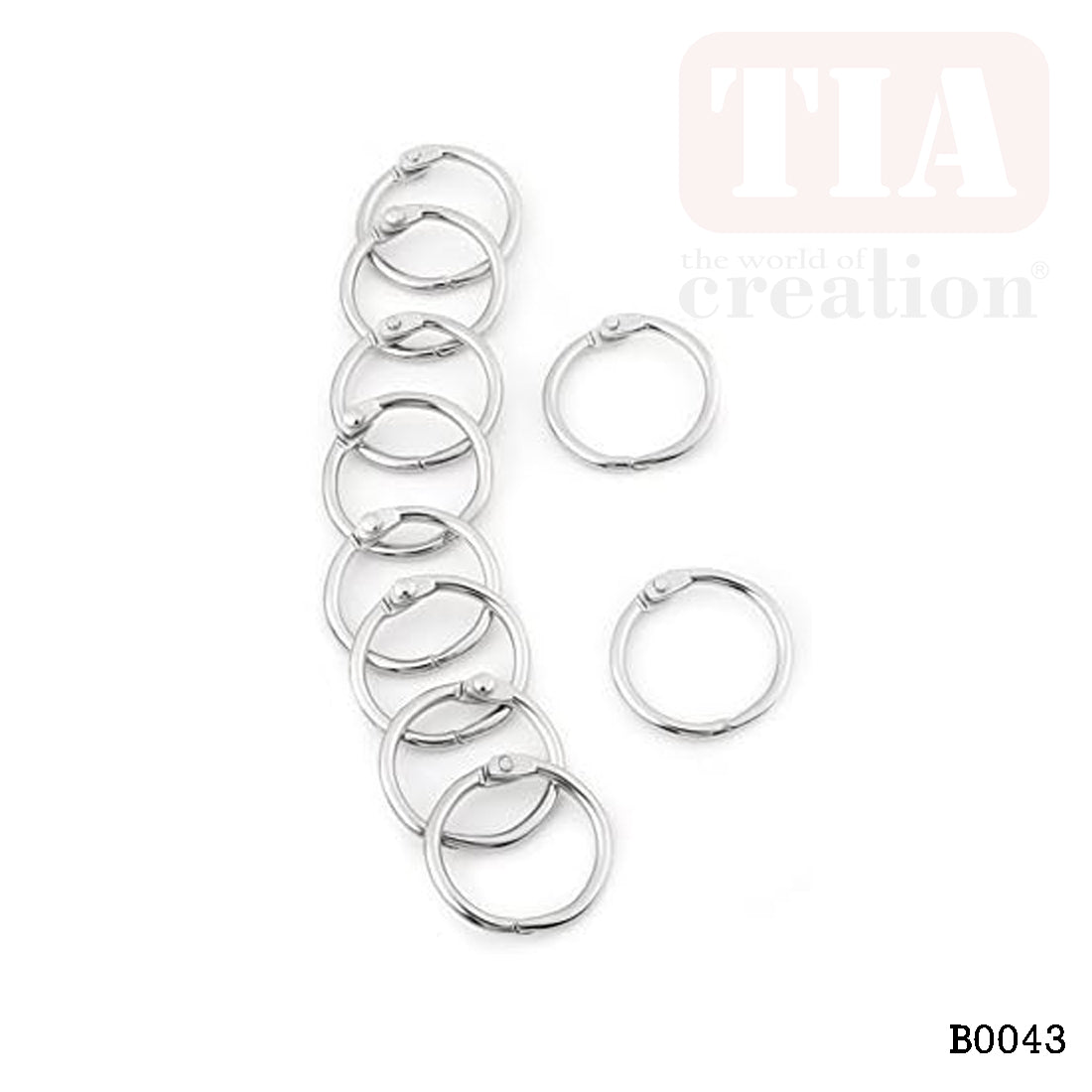 BOOK RING SILVER 20MM 12PC