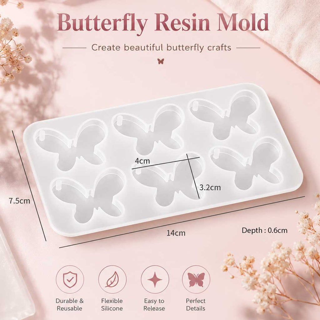 Keychain and Pendant Butterfly Silicone Mold (SM332)