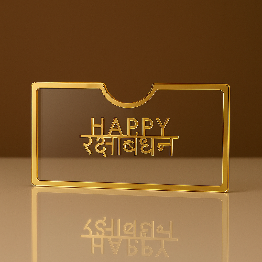 Premium Acrylic Rakhi Envelope – Holds Up to 11 Notes