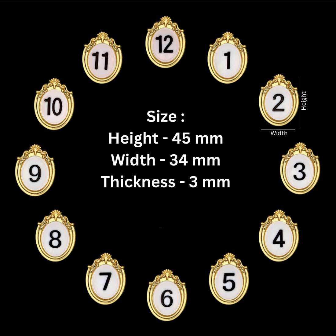 Golden wall clock number (A)