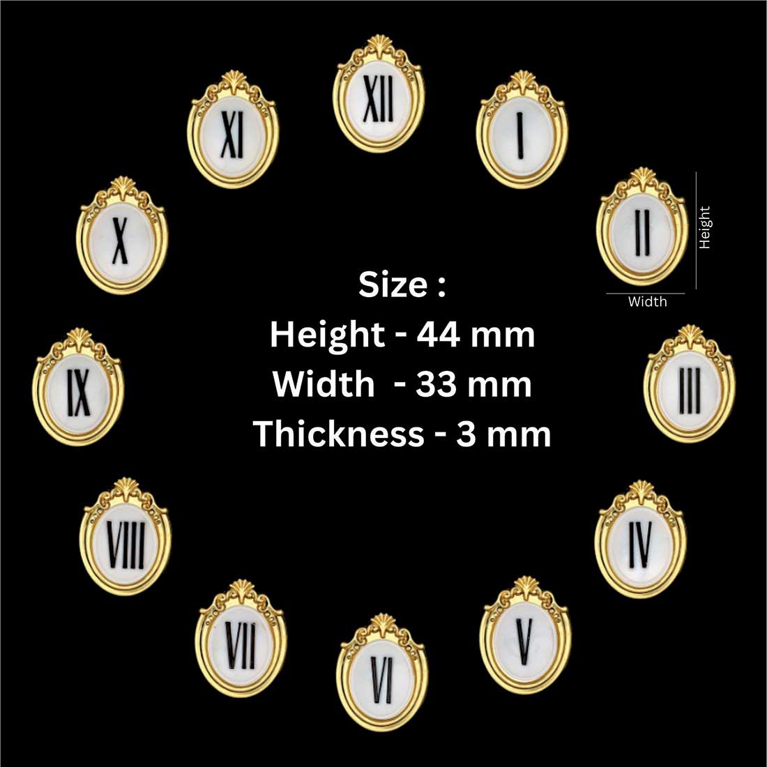 Golden wall clock roman number (B)