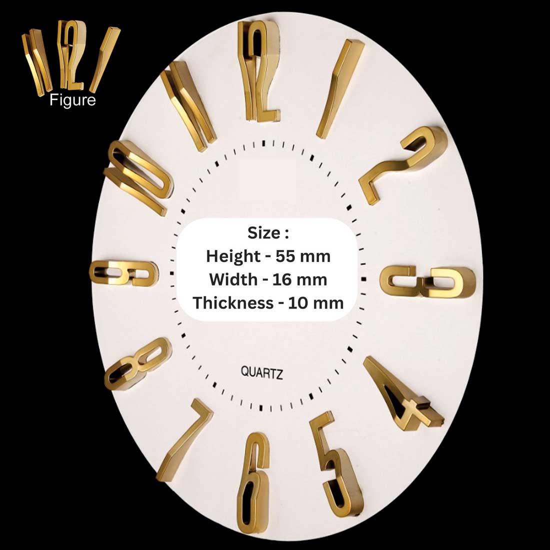 Golden wall clock embossed number (S)