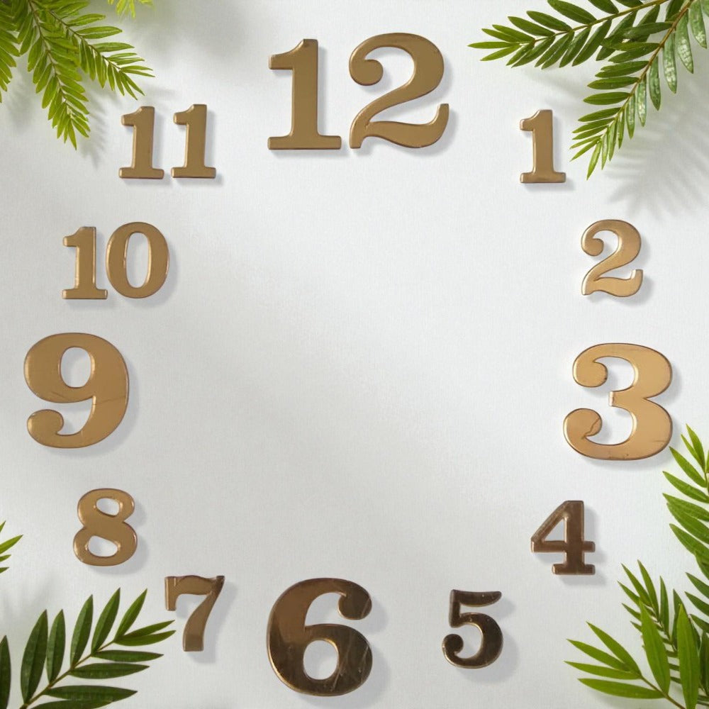 Golden Acrylic Cutting Numbers for Resin Art Clock