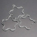 Flower Silver Metal Bezel Charms for Resin Jewelry & Crafting (5pc) (TR193)