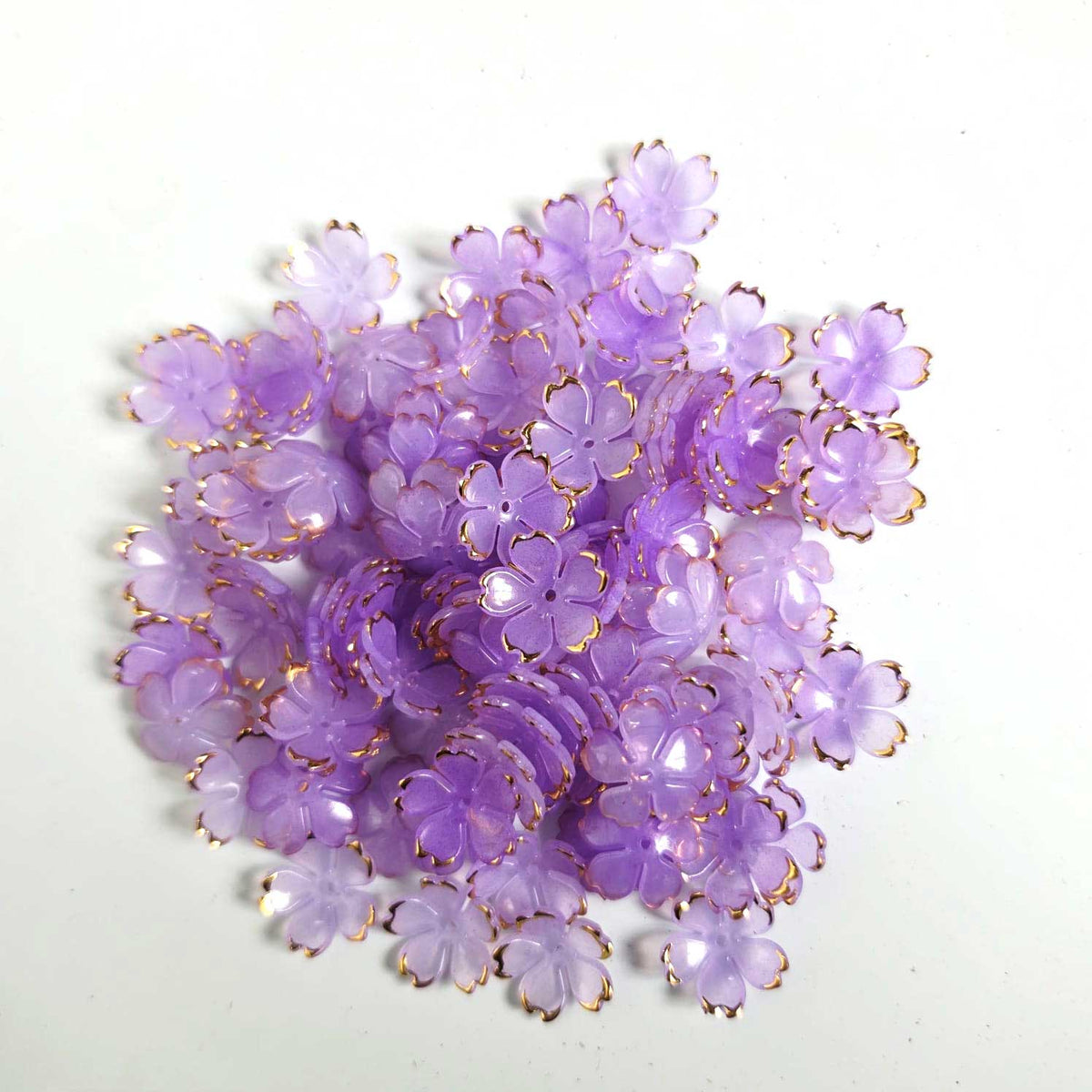 Acrylic Flower Purple and Gold Frame 50gram (TR1383)