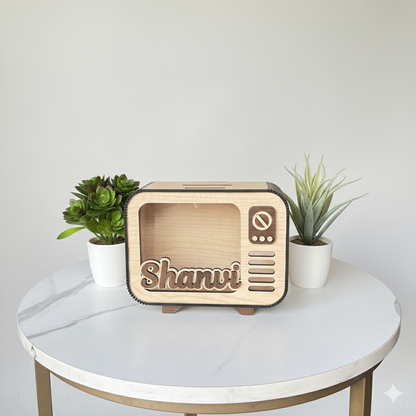 Vintage-Style "Radio" Piggy Bank - Custom Name Edition