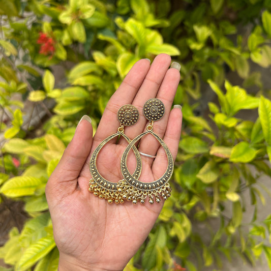 Teardrop Antique Jhumka Earrings