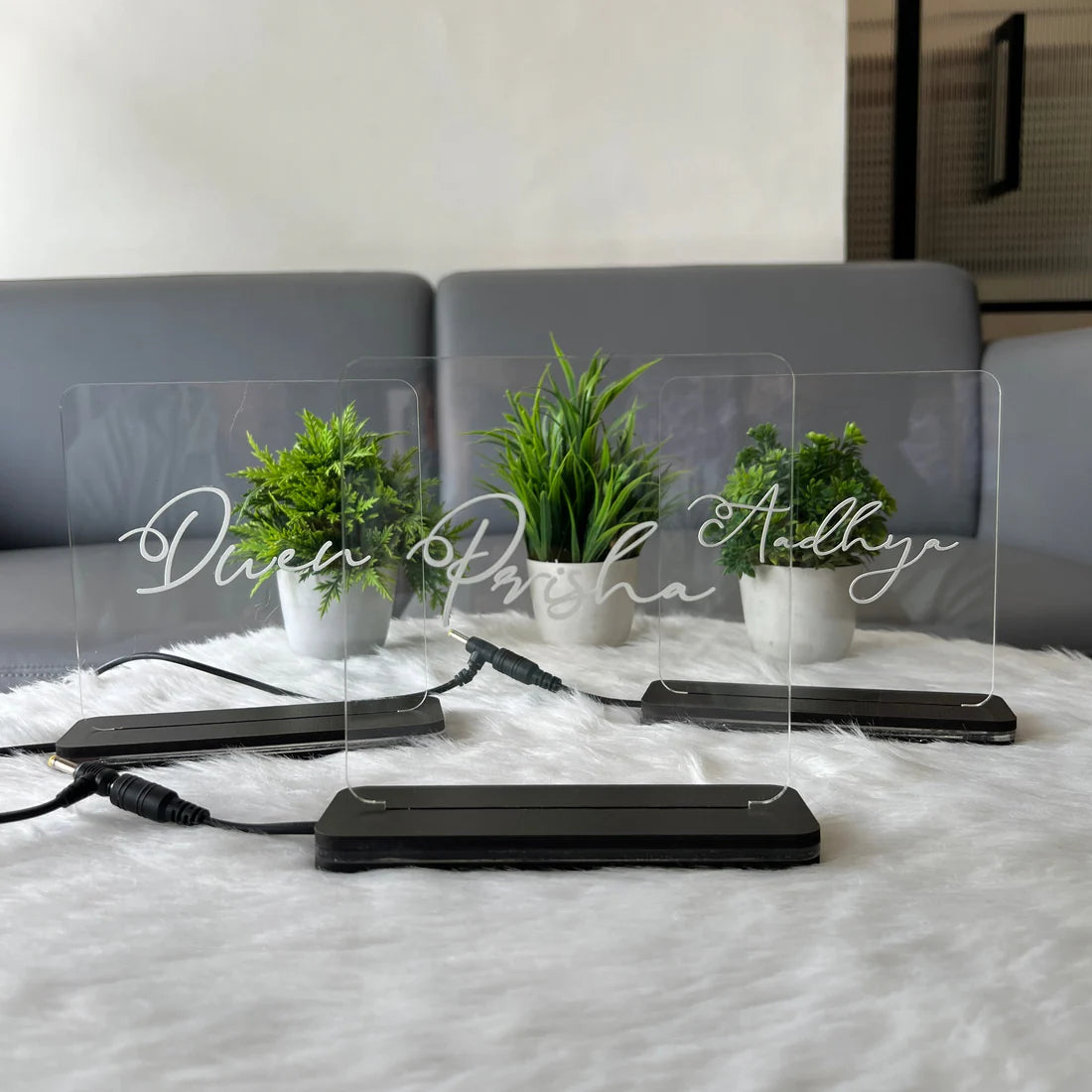 Personalised Acrylic Name Lamp with Adapter – LED Night Light by The Case Flick