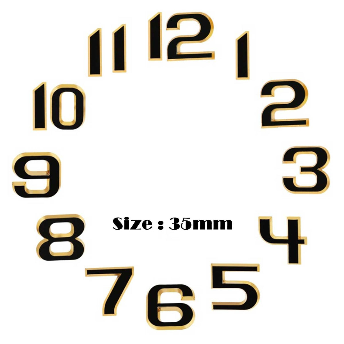 Golden Embossed Wall Clock Numbers