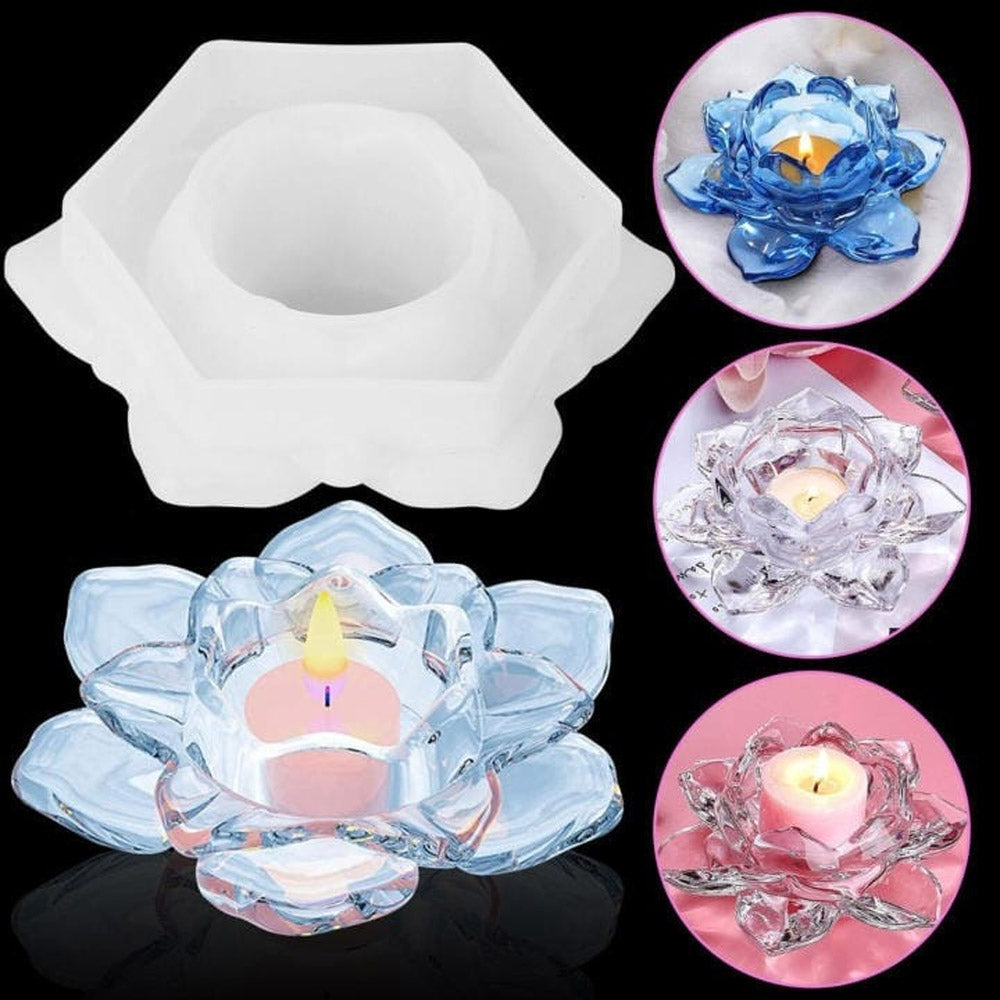 Lotus Shape Tea Light Candle 5.5 Inch Holder Silicon Mould (SM296) 2