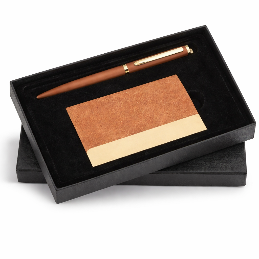 SR-247 / SR-248 Premium Corporate Gift Set – Metal Pen & Cardholder with Elegant Box