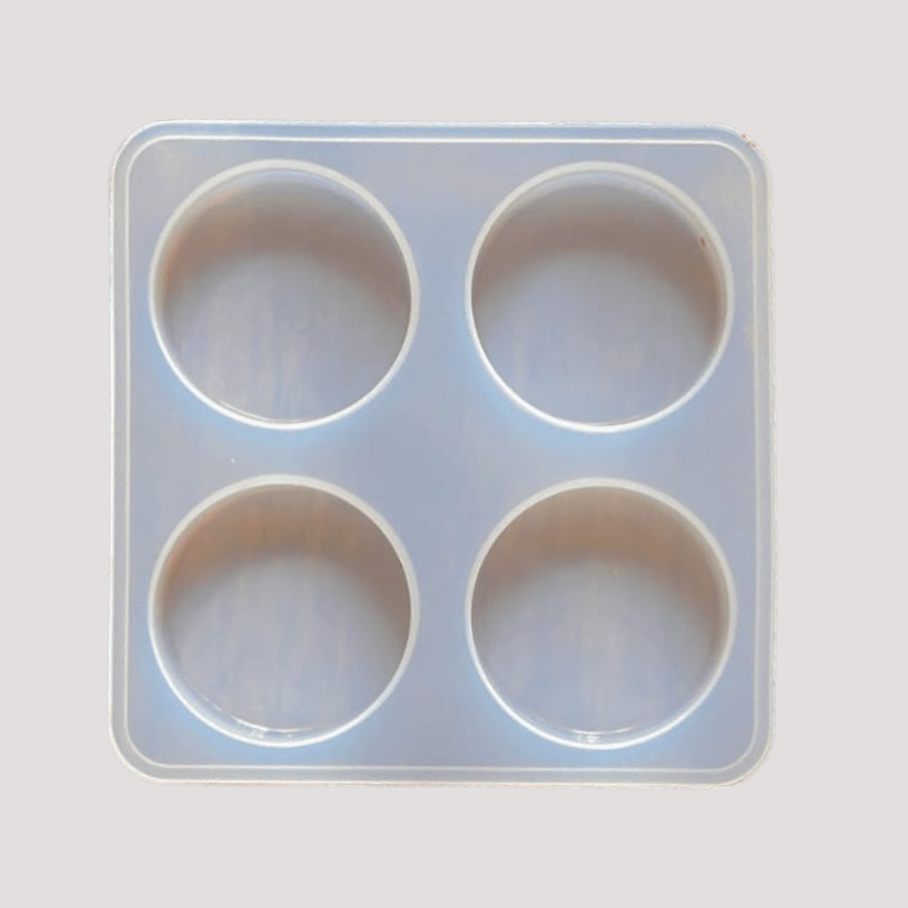 Keychain 4 Cavity Round Silicon Mould (SM320)