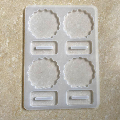 Agate 4 cavity 2.5inch Photo Frame & Stand SIlicon Mould (SM307)