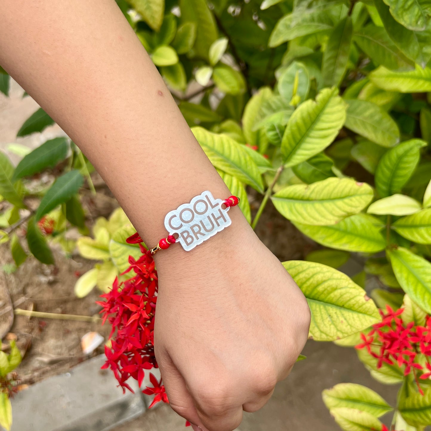 Silver Mirror Acrylic Cool Bruh Rakhi – Limited Edition