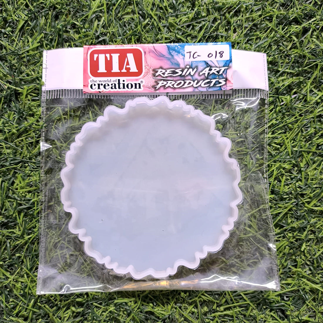 Round New Agate ZigZag Coaster 4x4In 7mm Depth Silicon Mould (SM248)