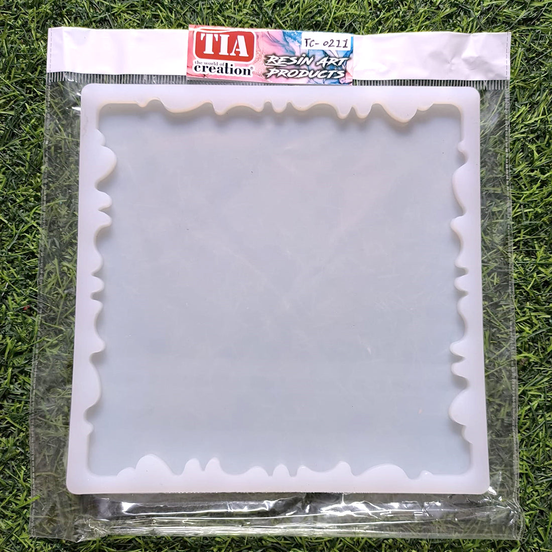 Square Agate Zigzag 8x8Inch 8mm Depth Silicon Mould (SM271)