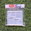 Keychain and Pendant 6 Cavity Rectangle 10.8x10.2cm 6mm Depth Silicon Mould (SM188)