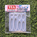 Keychain and Pendant 8 Cavity Oval 7.6x7cm 6mm Depth SIlicon Mould (SM191)