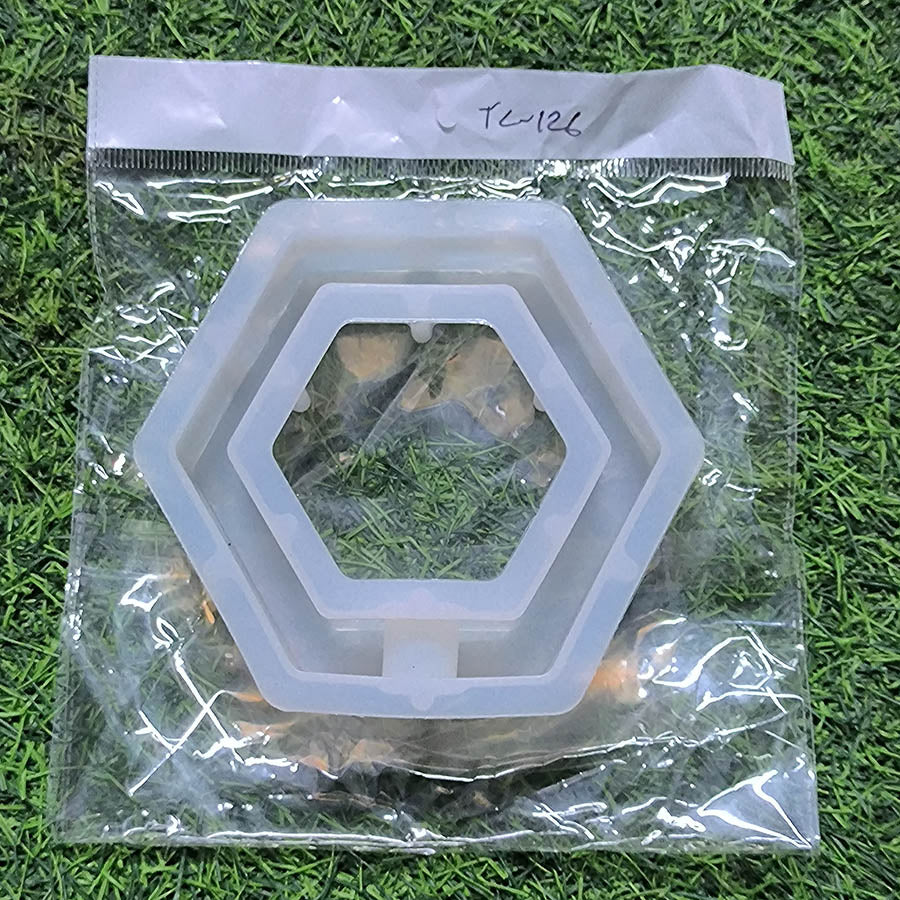 Planter Hexagon With Tube 14x14cm 40mm Depth Silicon Mould (SM214)