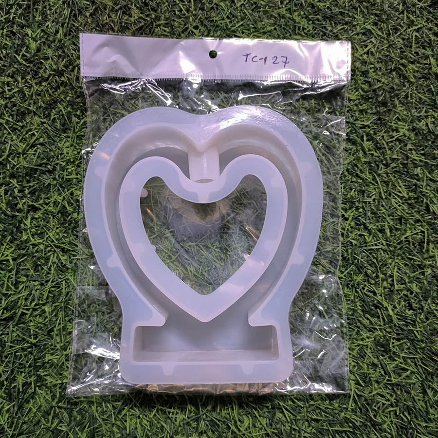 Planter Heart With Tube 15x14cm  40mm Depth Silicon Mould (SM212)