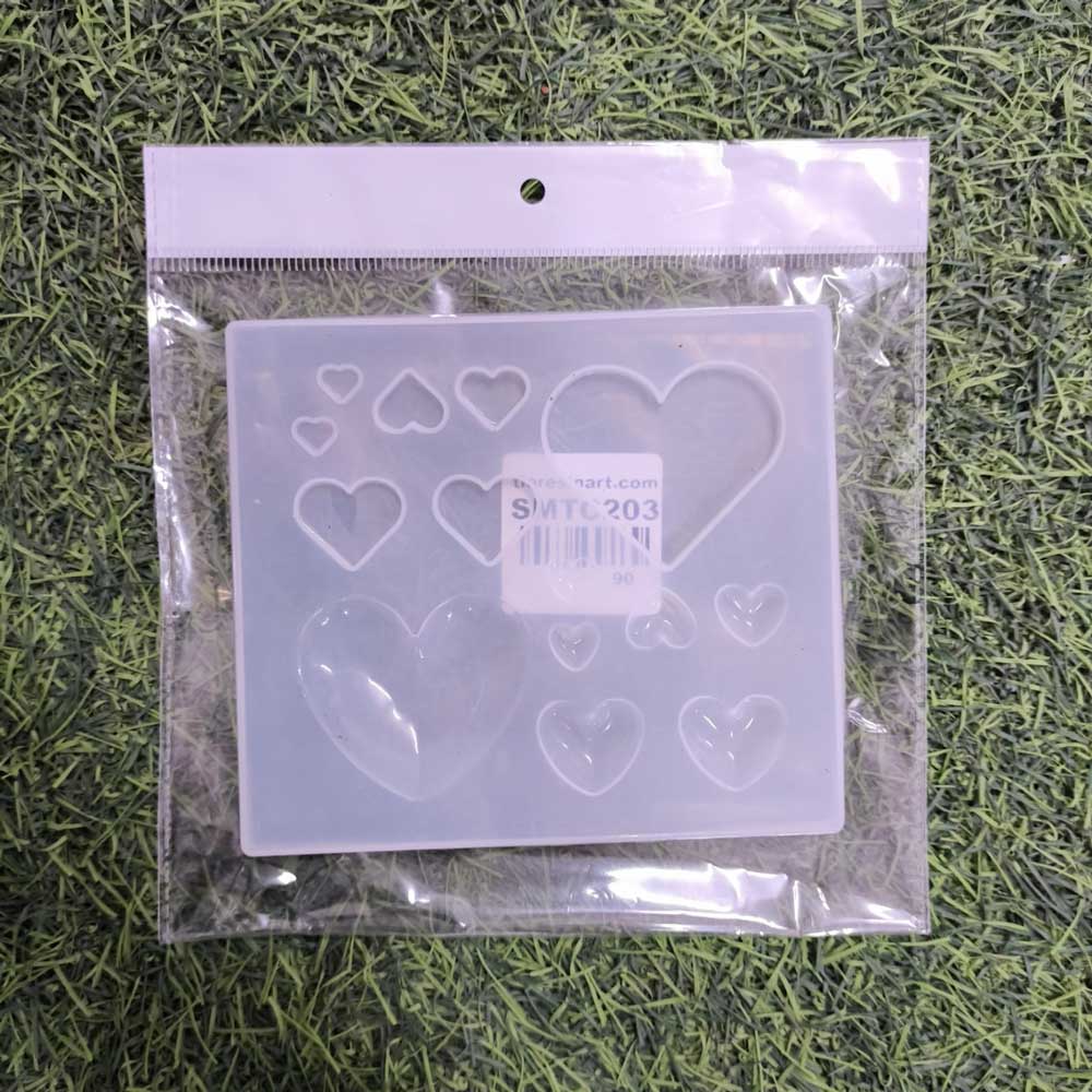 Multi Heart Silicone Mould 5x5.5inch 5mm Depth (SM201)