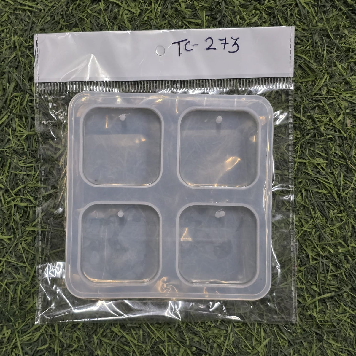 Keychain 4 Cavity Square Silicon Mould (SM174)