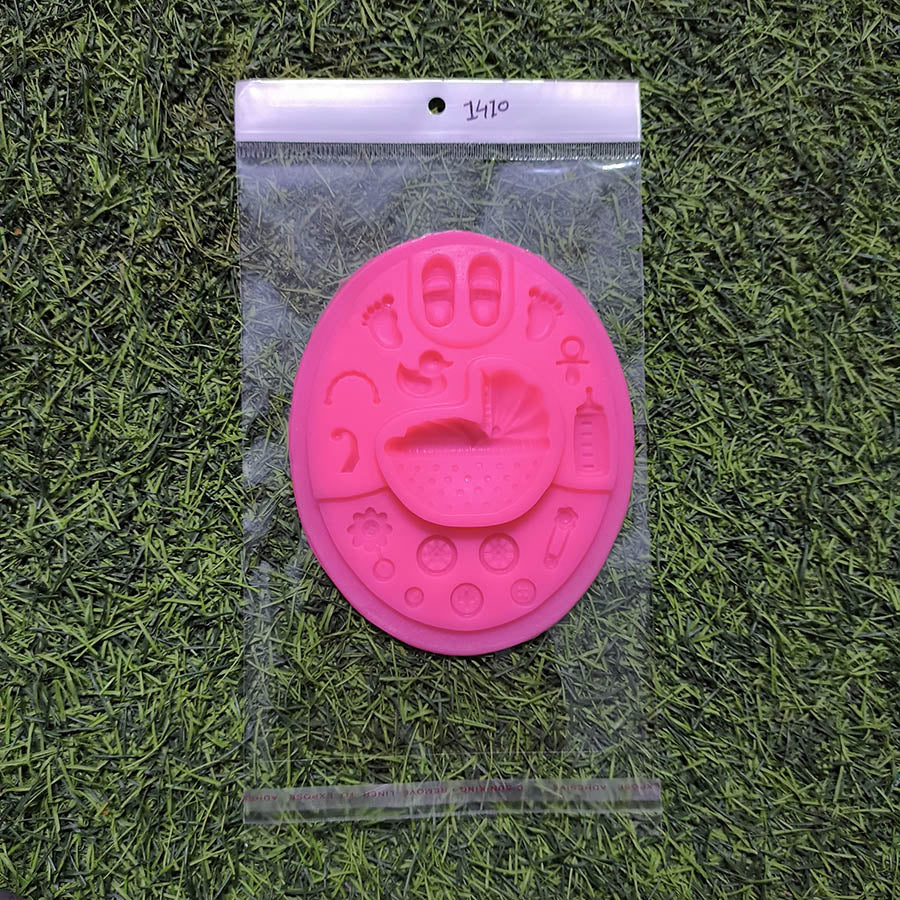 17 Cavity Baby Mould 14x11.5cm Pink Mould (SM049) 2
