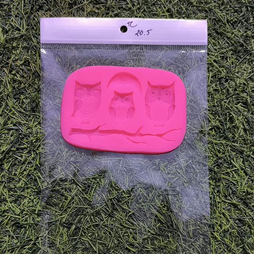 3 cavity Owl Pink Mould (SM051)