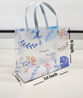 Botanical Print PVC Gift Bag — Small, 8 × 10 × 4 inches — 1 Pc