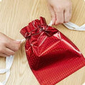 Red Metallic Drawstring Gift Pouch — 24 × 32 cm — 1 Pc