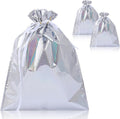 Silver Metallic Drawstring Gift Pouch — 24 × 32 cm — 1 Pc