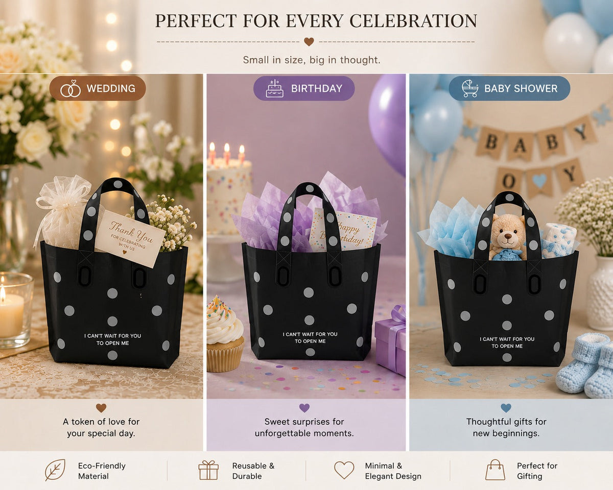Polka Dot Frosted Gift Bag — 1 Pc