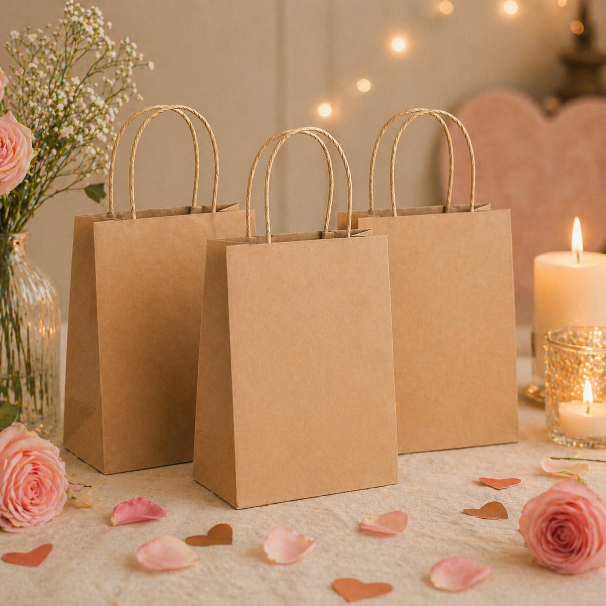 Brown Kraft Gift Bag with Twisted Handles — Large, 29 × 21.5 × 18 cm — 1 Pc