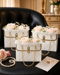 Quilted Paper Gift Bag with Chain Handles — 1 Pc