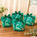 Green Dinosaur Paper Gift Bag — Large, 8 × 8 × 3.5 inches — 1 Pc