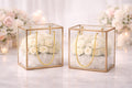 Gold Border Clear Square Gift Bag — 20 × 9 × 20 cm — 1 Pc