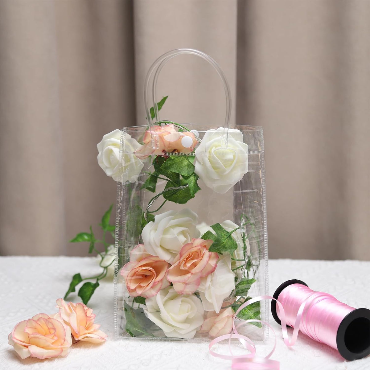 Clear PVC Hamper Bag — Large, 34 × 23 × 11.5 cm — 1 Pc
