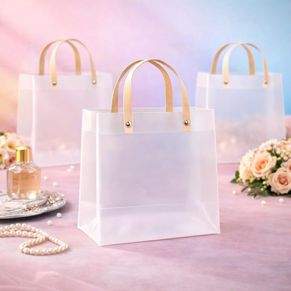 Translucent Tote Gift Bag — Medium, 25 × 10 × 20 cm — 1 Pc