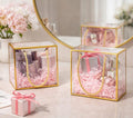 Gold Border Clear Square Gift Bag — Small, 14 × 7 × 14 cm — 1 Pc
