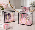 Black Border Clear Square Gift Bag — Small, 14 × 7 × 14 cm — 1 Pc