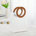 Brown Round-Handle Translucent Gift Bag — Small, 18.5 × 8 × 16 cm — 1 Pc