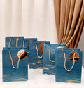 Wave Print Paper Gift Bag — Large, 32 × 26 × 12 cm — 1 Pc