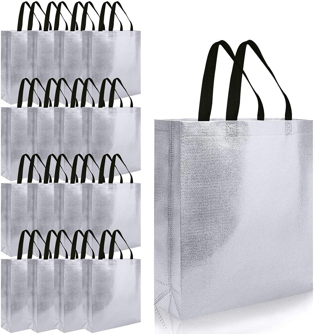 Silver Non-Woven Gift Bag — Medium, 26 × 29 cm — 1 Pc