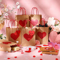 Heart Print Paper Gift Bag with Tag — 21 × 15 × 8 cm — 1 Pc