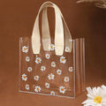 Beige Daisy Clear PVC Gift Bag — 19 × 17 × 10 cm — 1 Pc