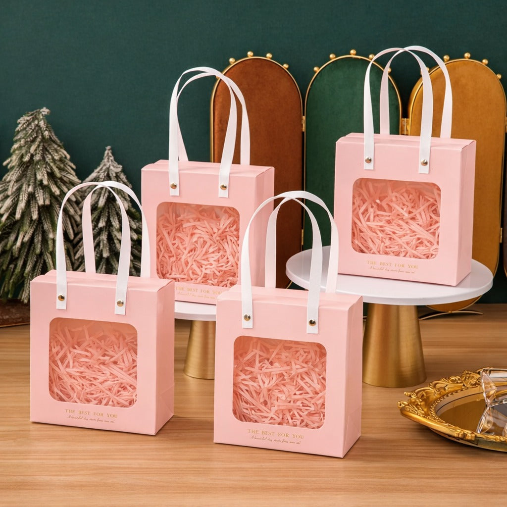 Window Paper Gift Bag — Medium, 21 × 18 × 9 cm — 1 Pc